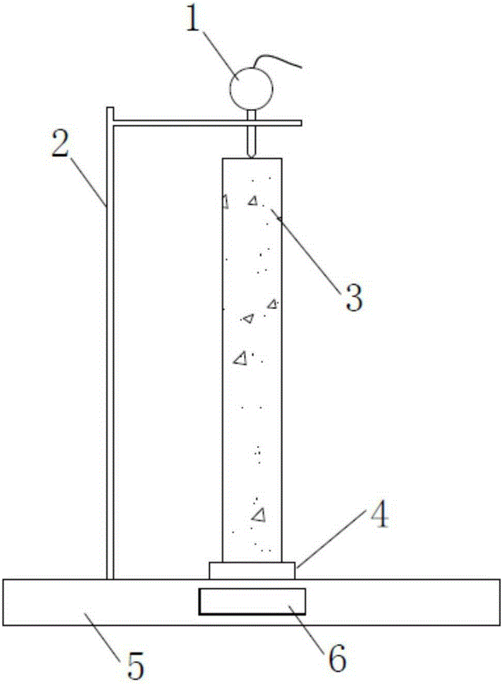 Cement-doped graded broken stone drying shrinkage detector