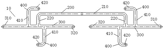 Mould flow passage structure and rubber die with same