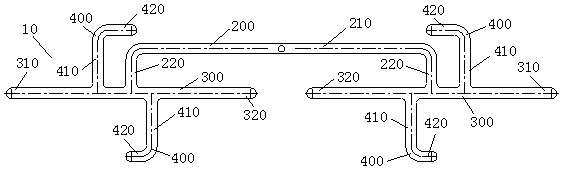 Mould flow passage structure and rubber die with same