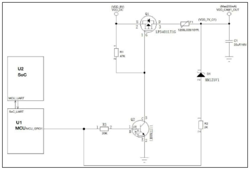 Rapid power supply and abnormity handling circuit for vehicle-mounted ECU