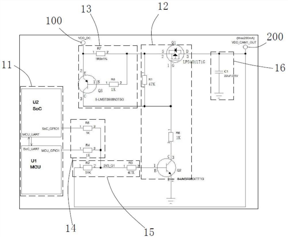 Rapid power supply and abnormity handling circuit for vehicle-mounted ECU