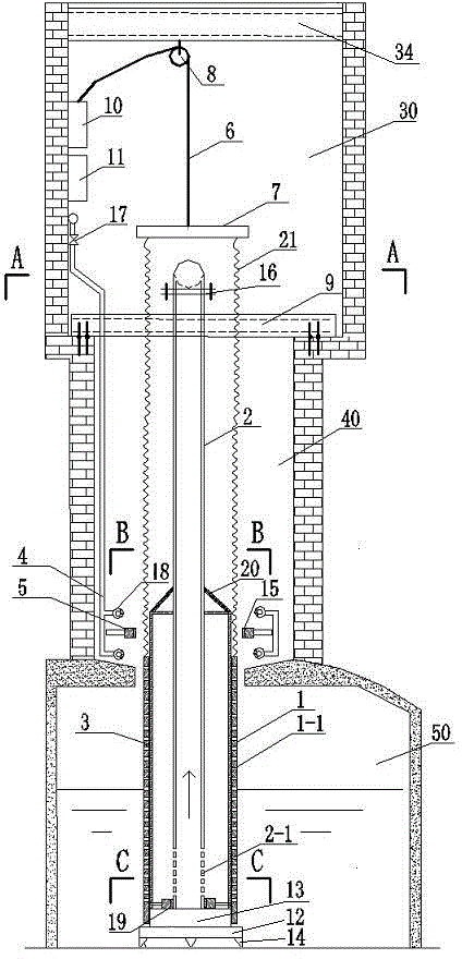 Sewage filtering and taking device for sewage source heat pump system