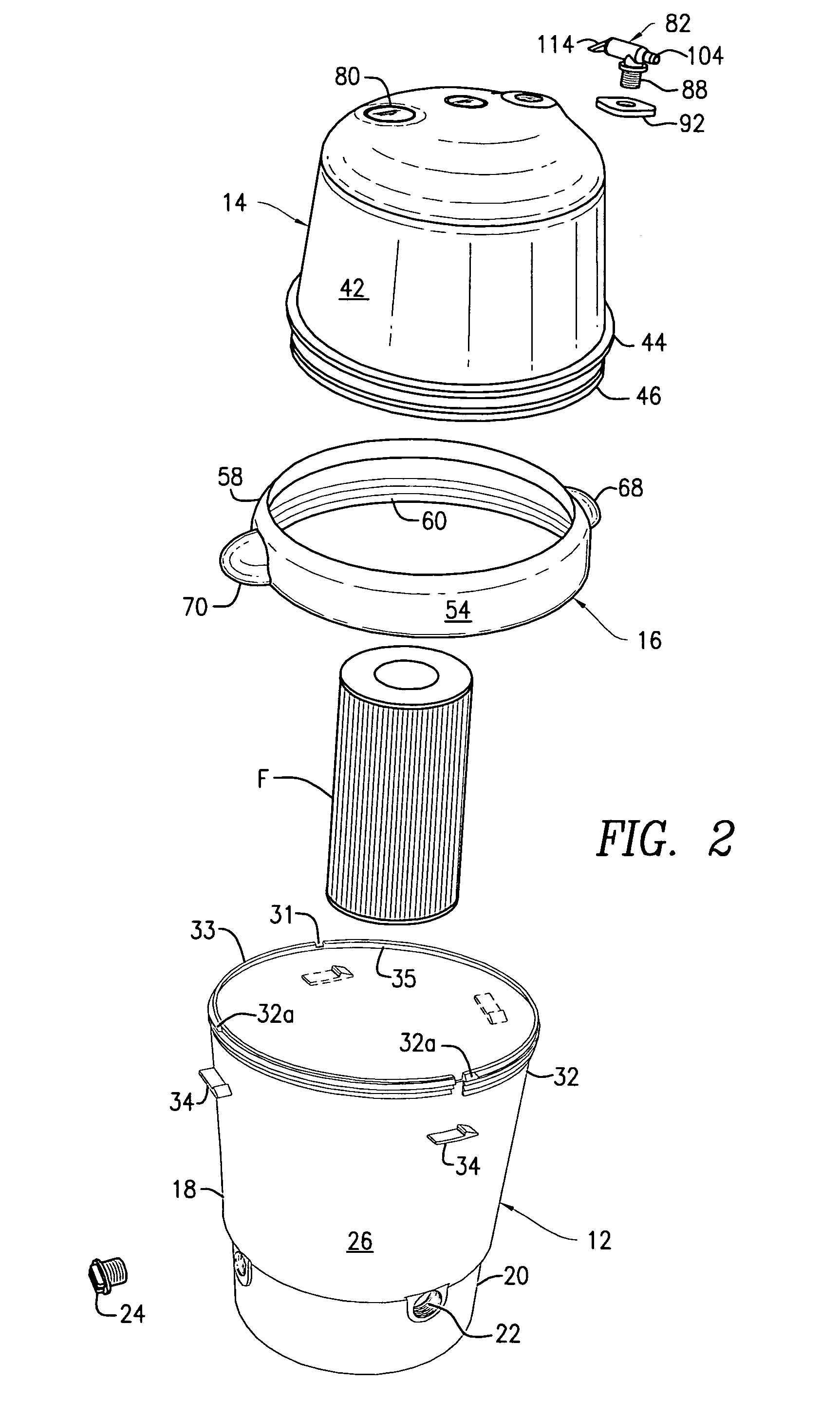 Filter housing and parts therefor
