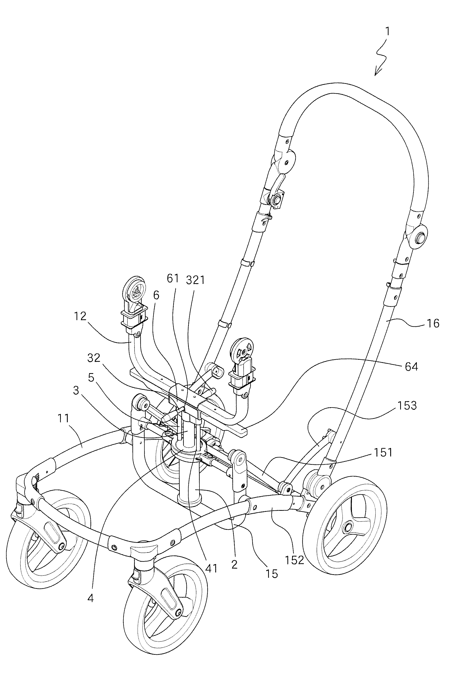 Baby stroller with a suspension unit