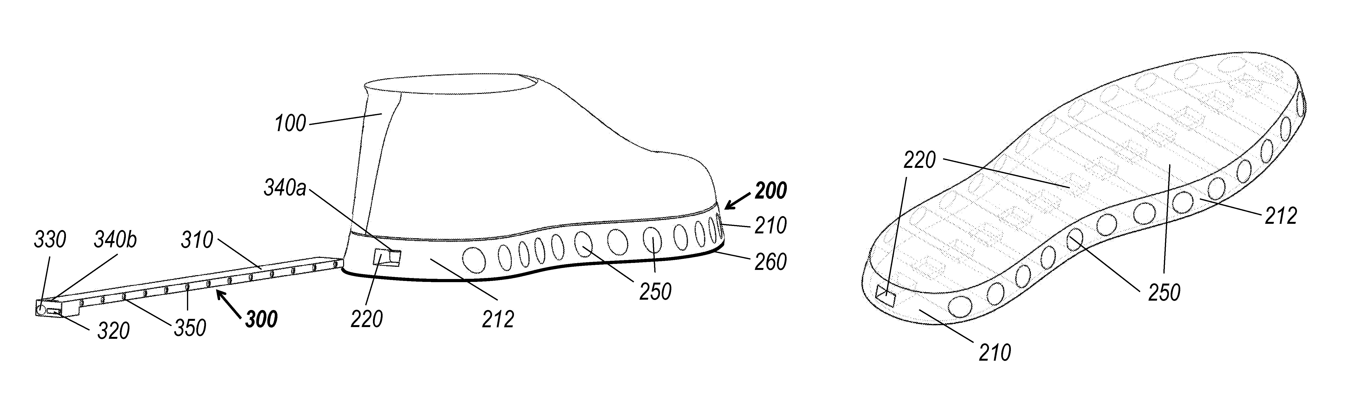 Footwear with insertable lighting assembly