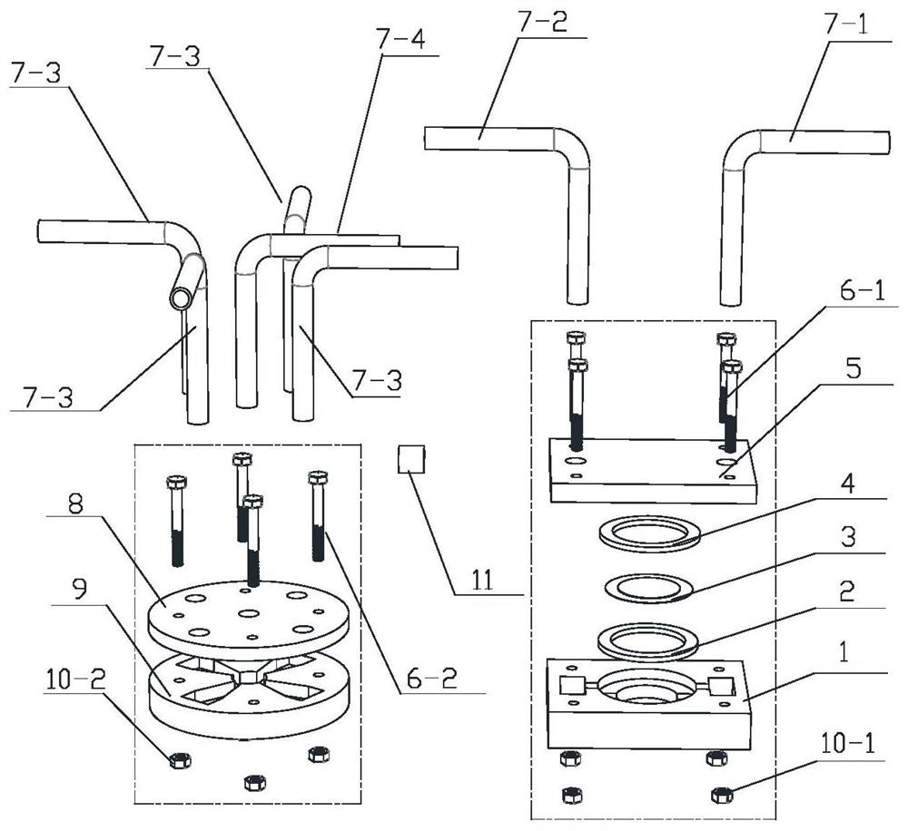 Valveless piezoelectric pump with separated driving structure and flow resistance structure and working method of valveless piezoelectric pump