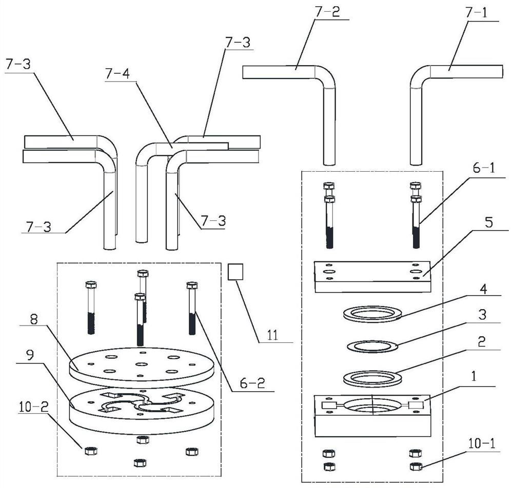 Valveless piezoelectric pump with separated driving structure and flow resistance structure and working method of valveless piezoelectric pump