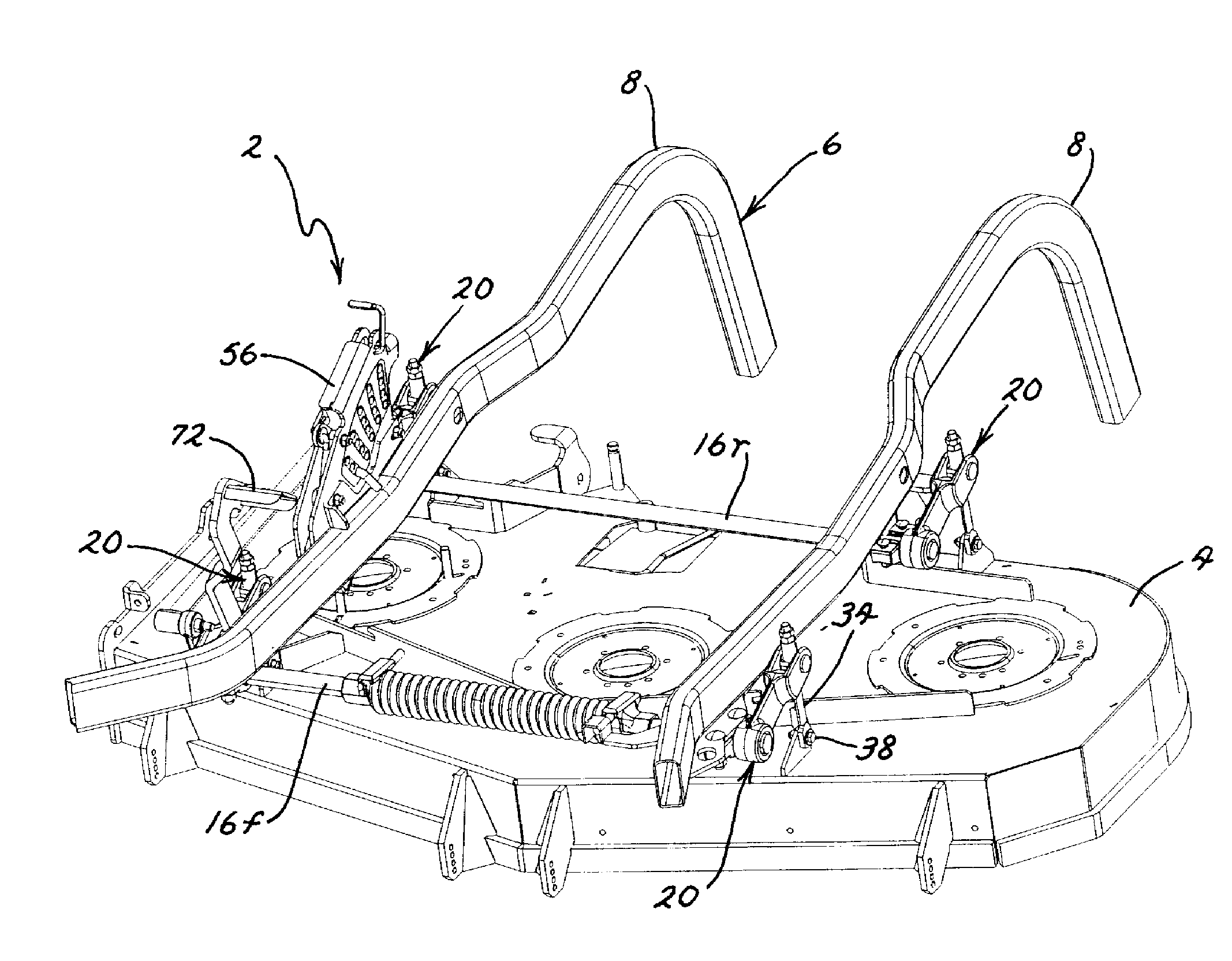 Height of cut adjustment system for mower cutting deck