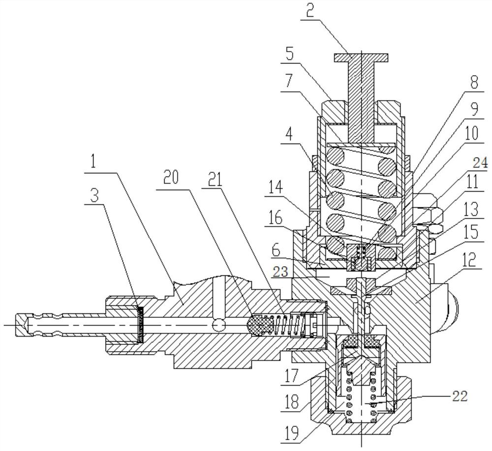 Pressure reduction linkage low-pressure release gas pressure reducer