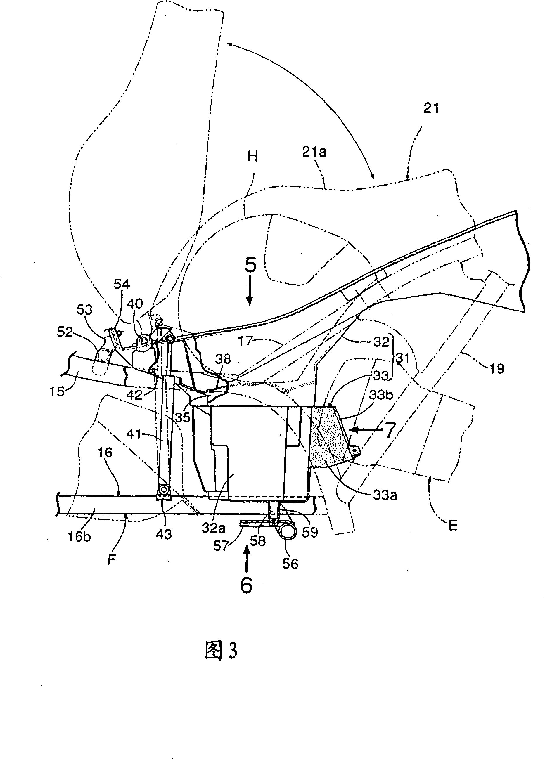 Storage box structure in motorcycle and method of mounting storage box