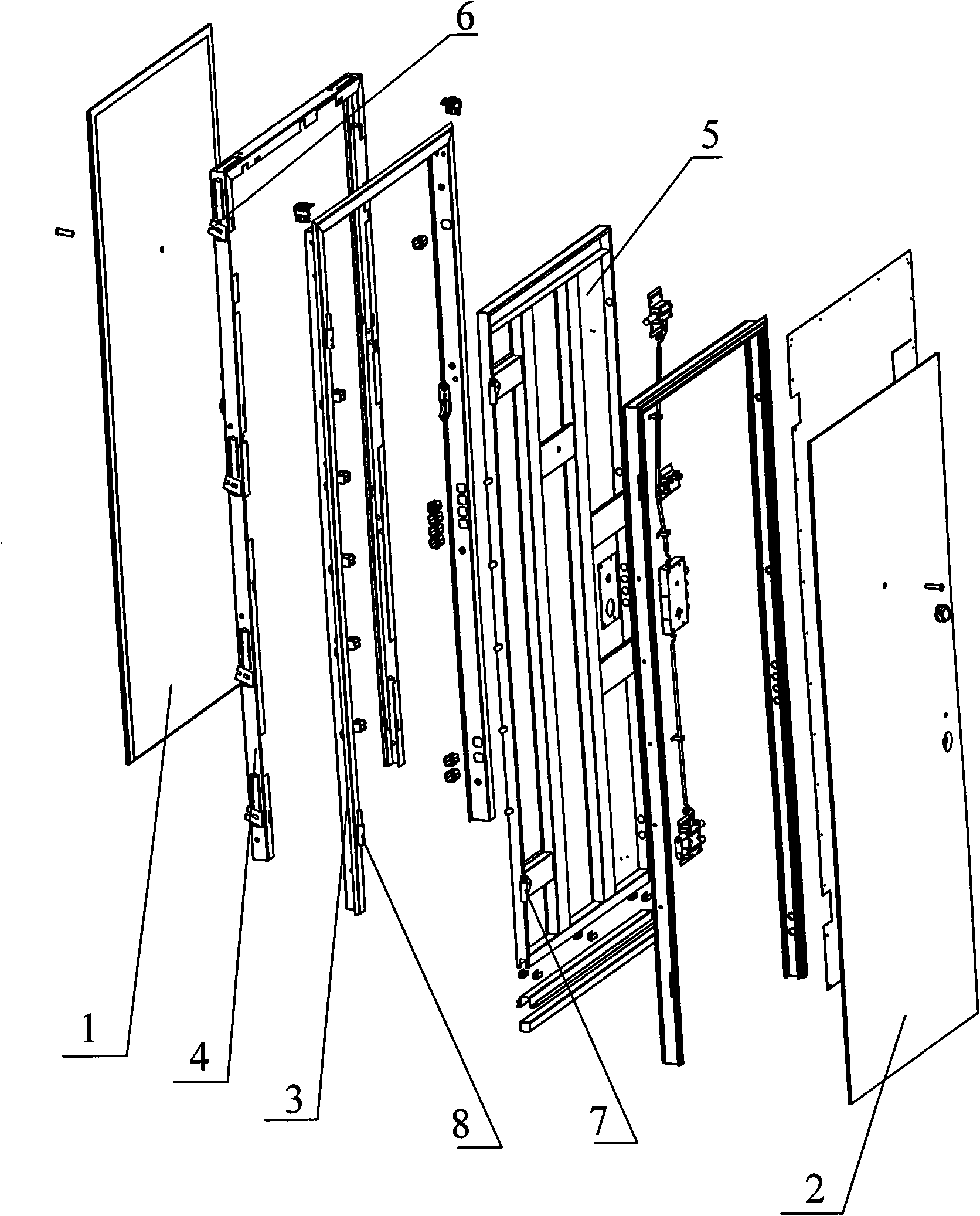 Major-minor frame structure anti-theft door mounting method