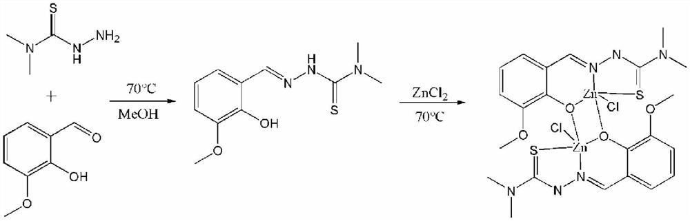 Synthesis method and application of binuclear zinc complex