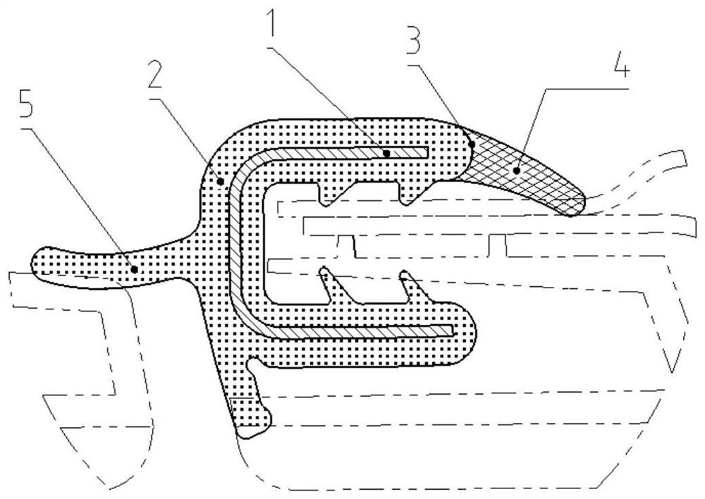 Novel noise-proof sealing structure for vehicle door B column