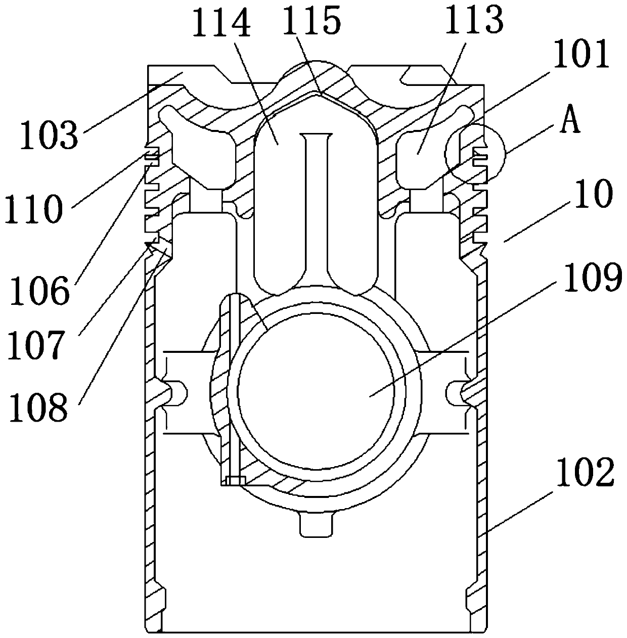 Internal combustion engine piston and internal combustion engine