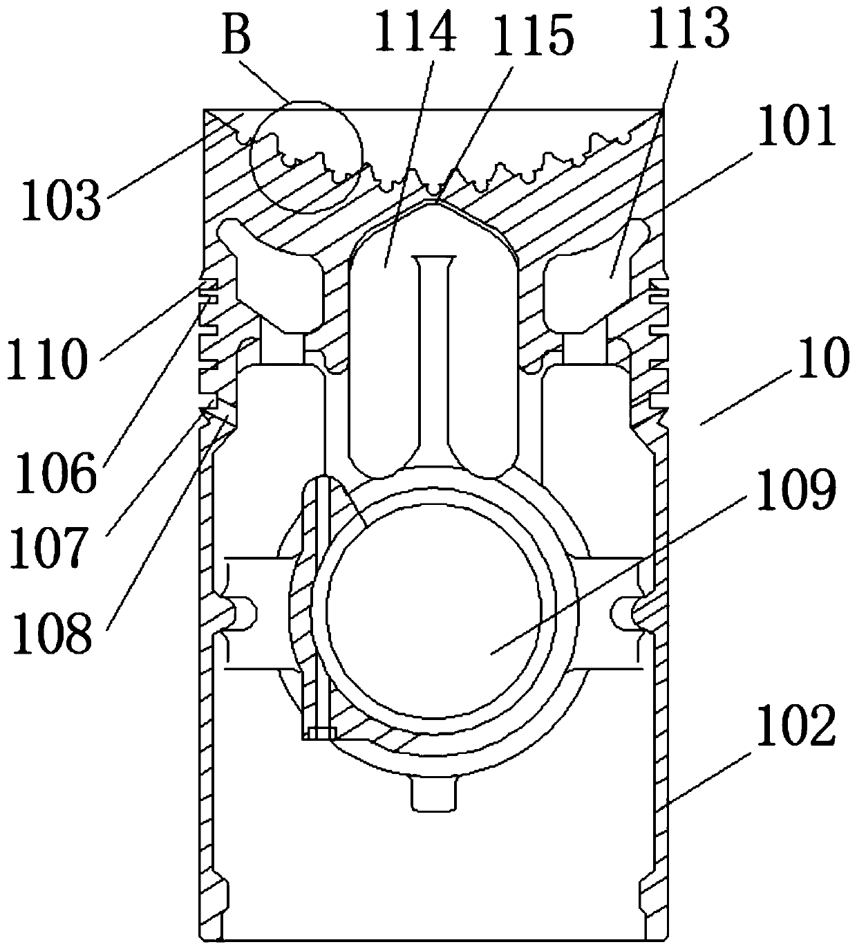 Internal combustion engine piston and internal combustion engine