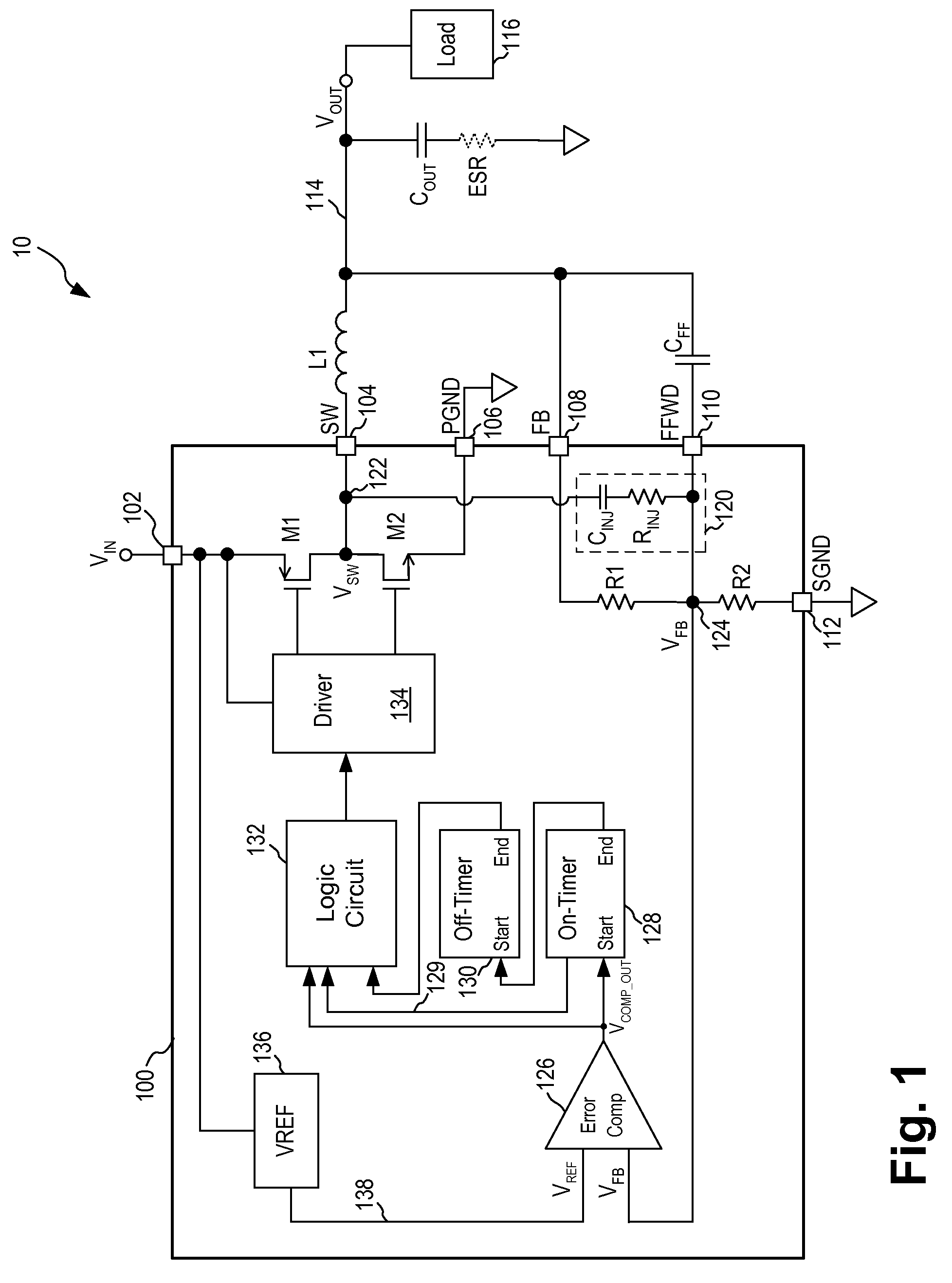 Constant on-time regulator with internal ripple generation and improved output voltage accuracy