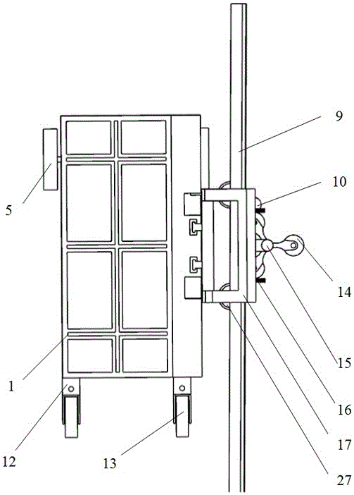 A self-propelled work platform with obstacle-crossing function using the wave-beam guardrail of the expressway as the guide rail