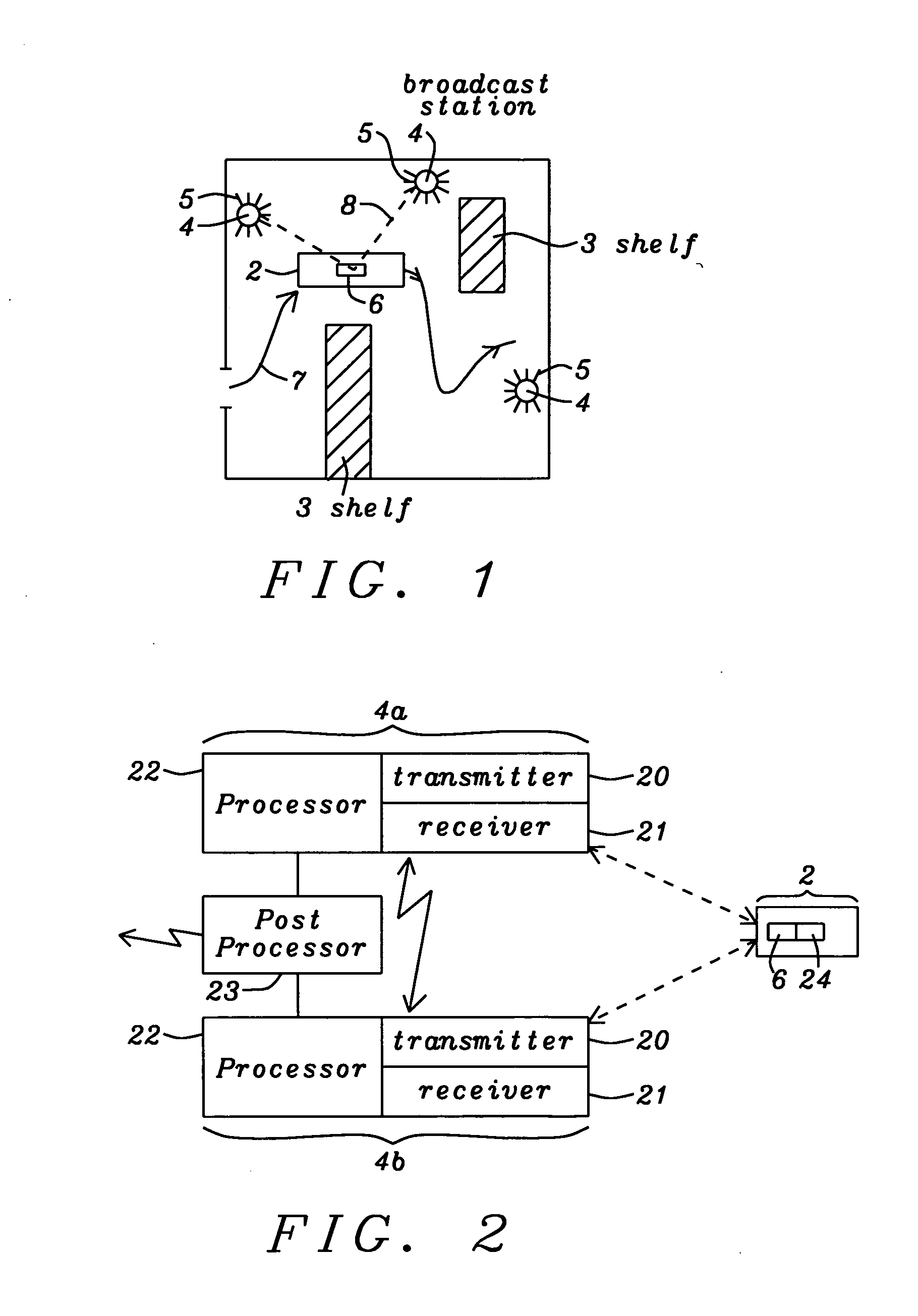 Position determination by directional broadcast