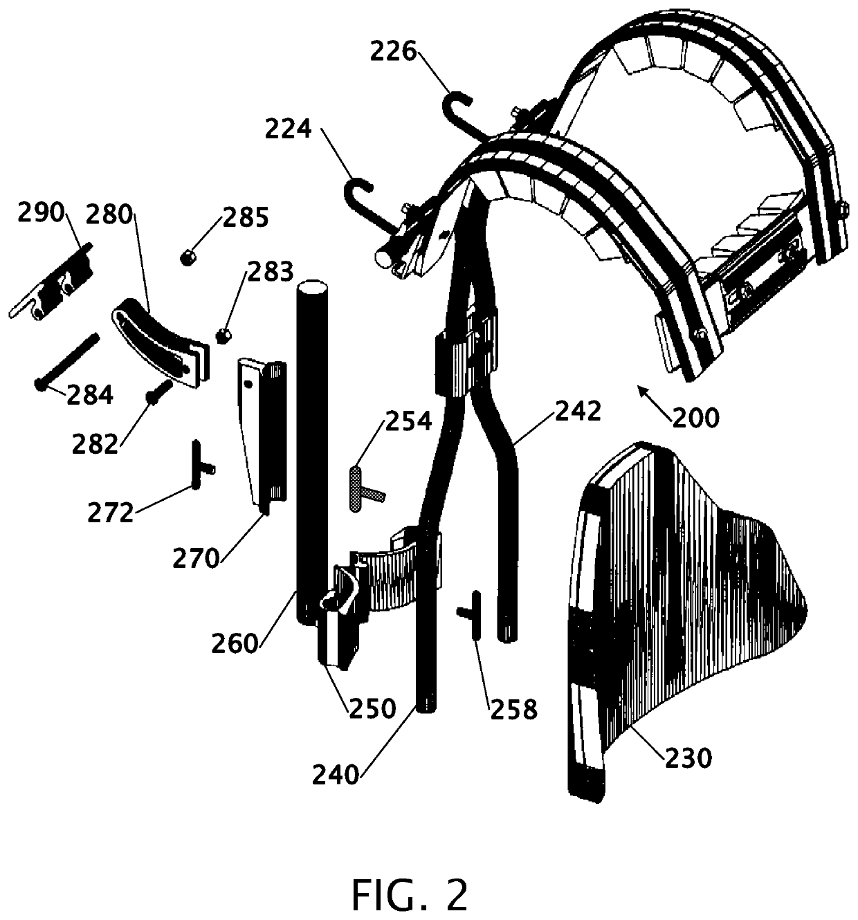 Instrument carrier with articulating back brace