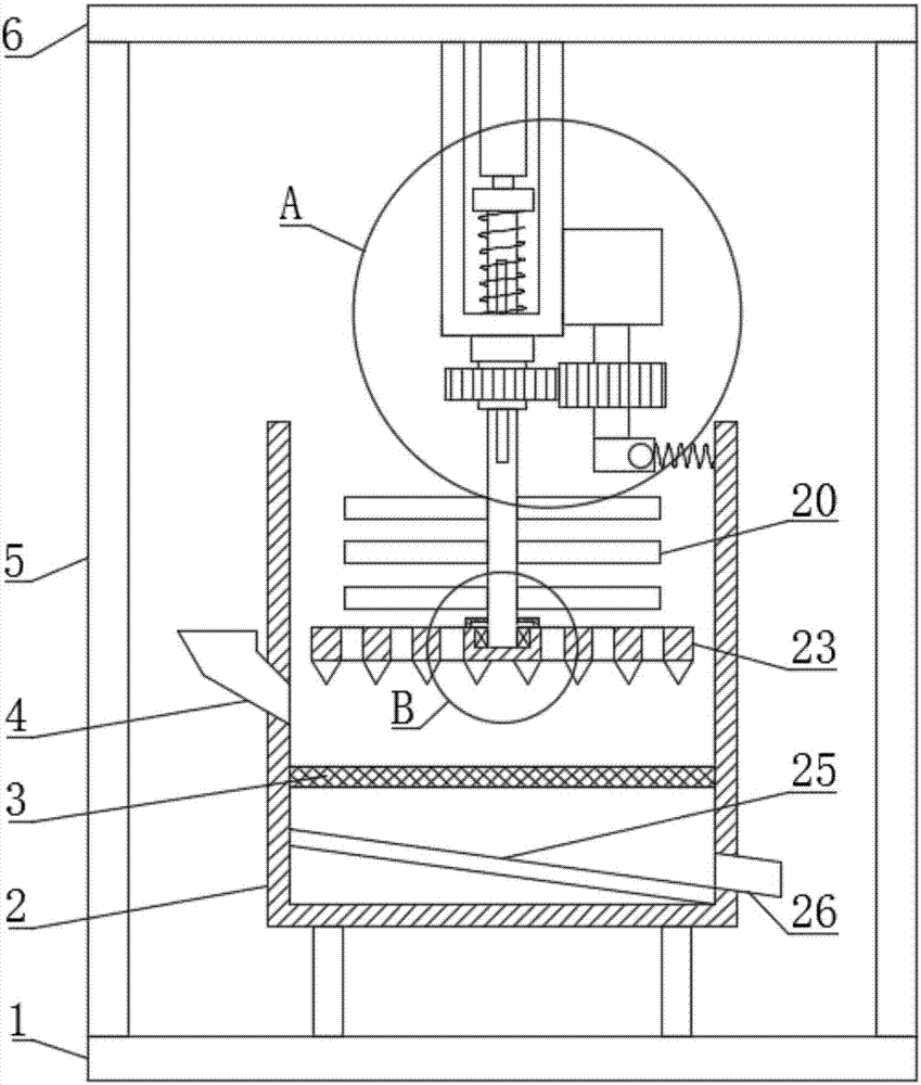 Construction waste dual-crushing and screening device