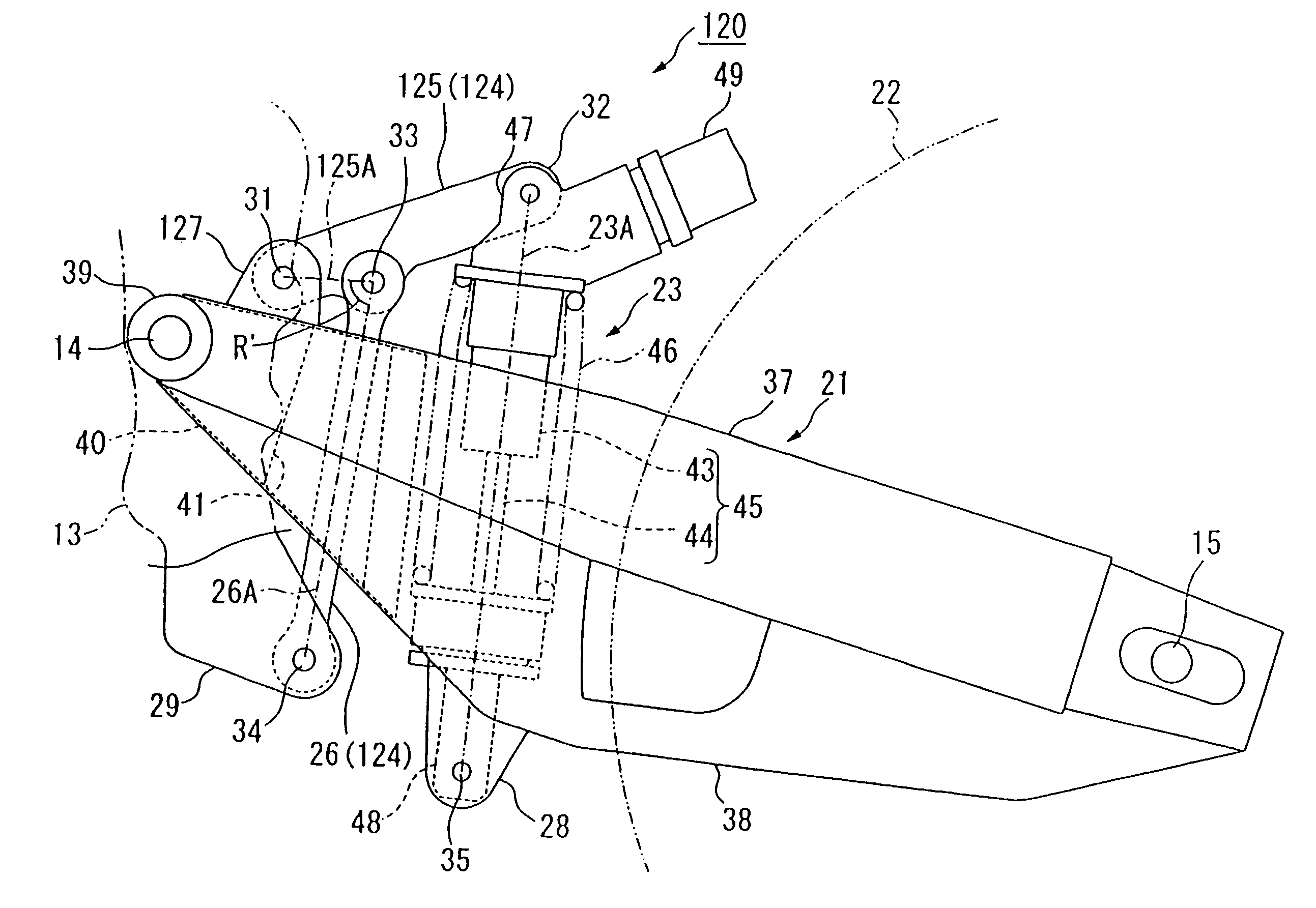 Swingarm suspension system for vehicle