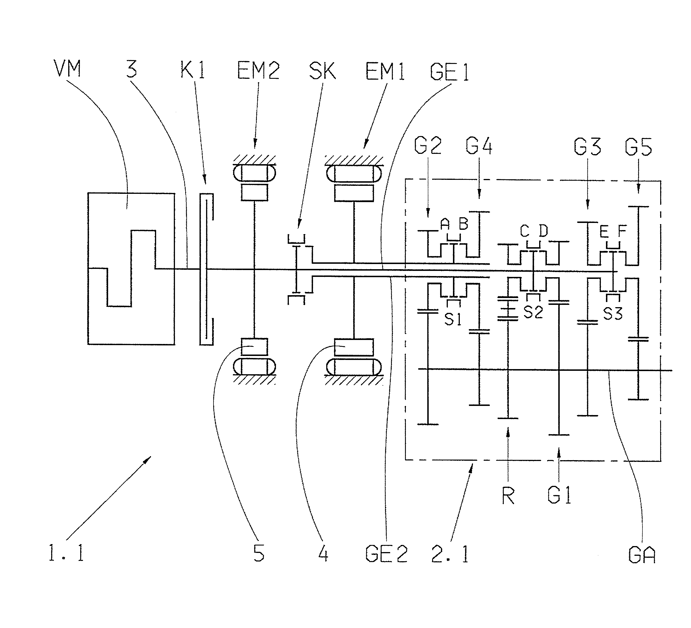 Hybrid drive of a motor vehicle and method for controlling a hybrid drive