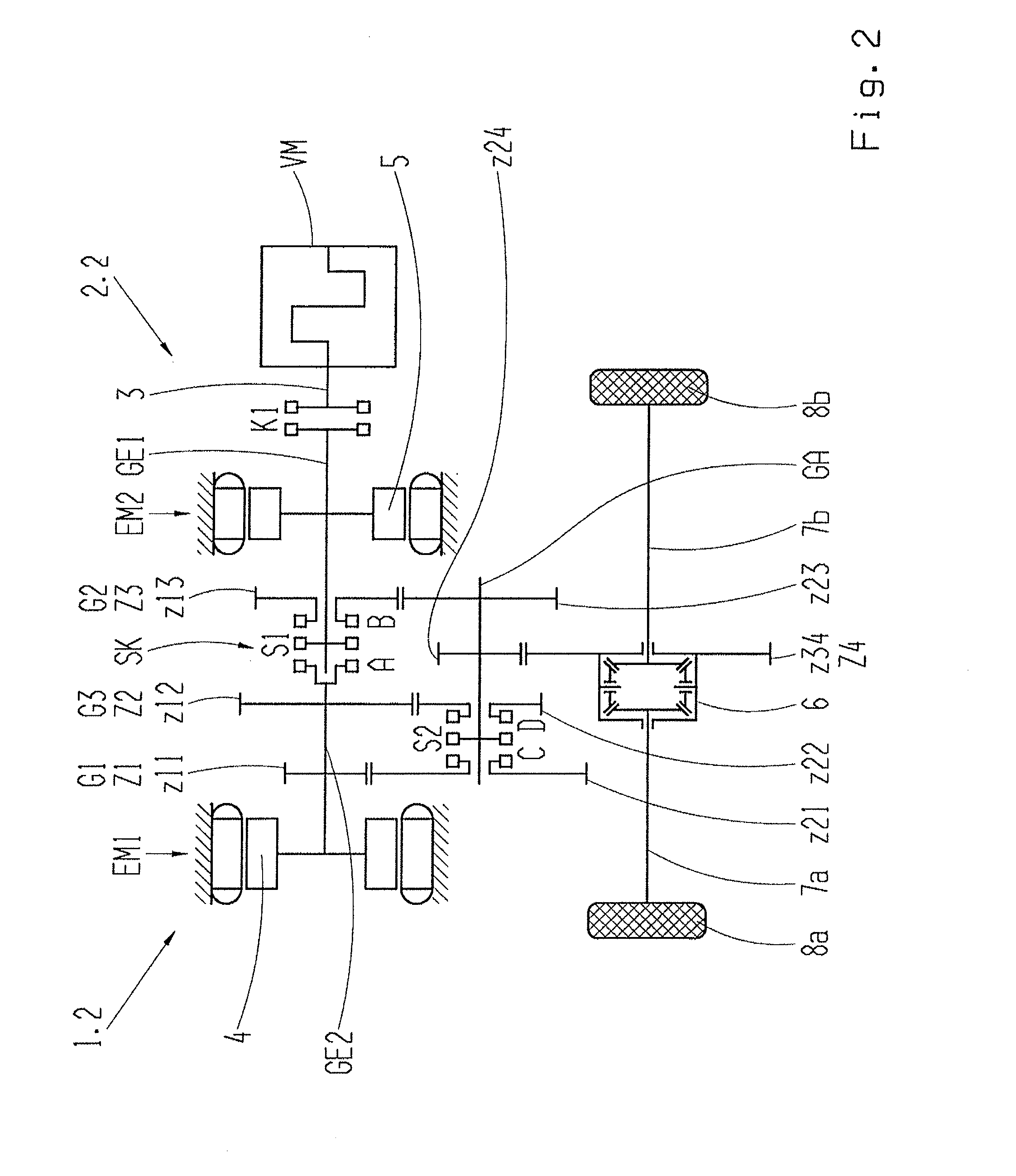 Hybrid drive of a motor vehicle and method for controlling a hybrid drive