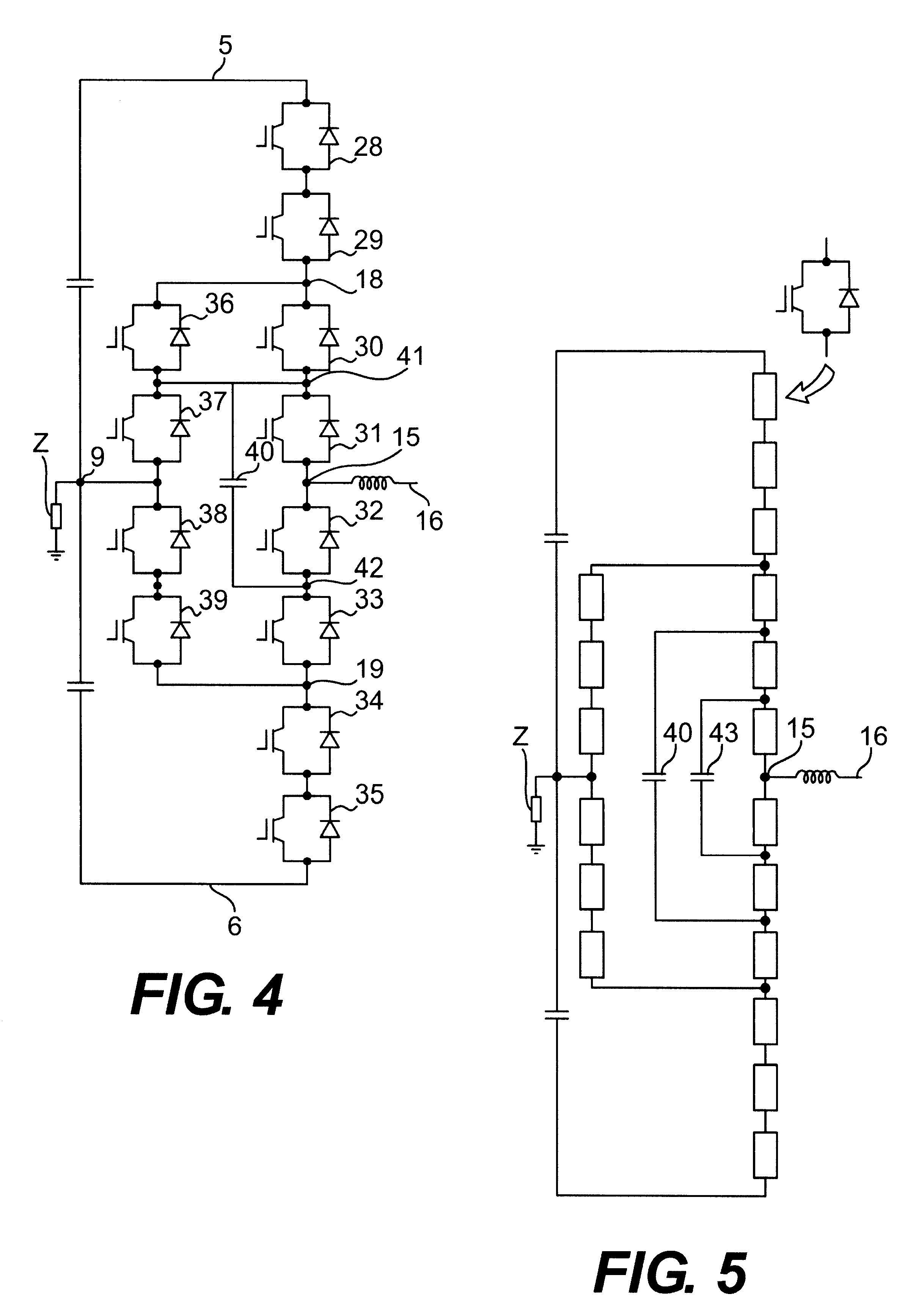 HVDC device for converting between alternating voltages and direct current voltages