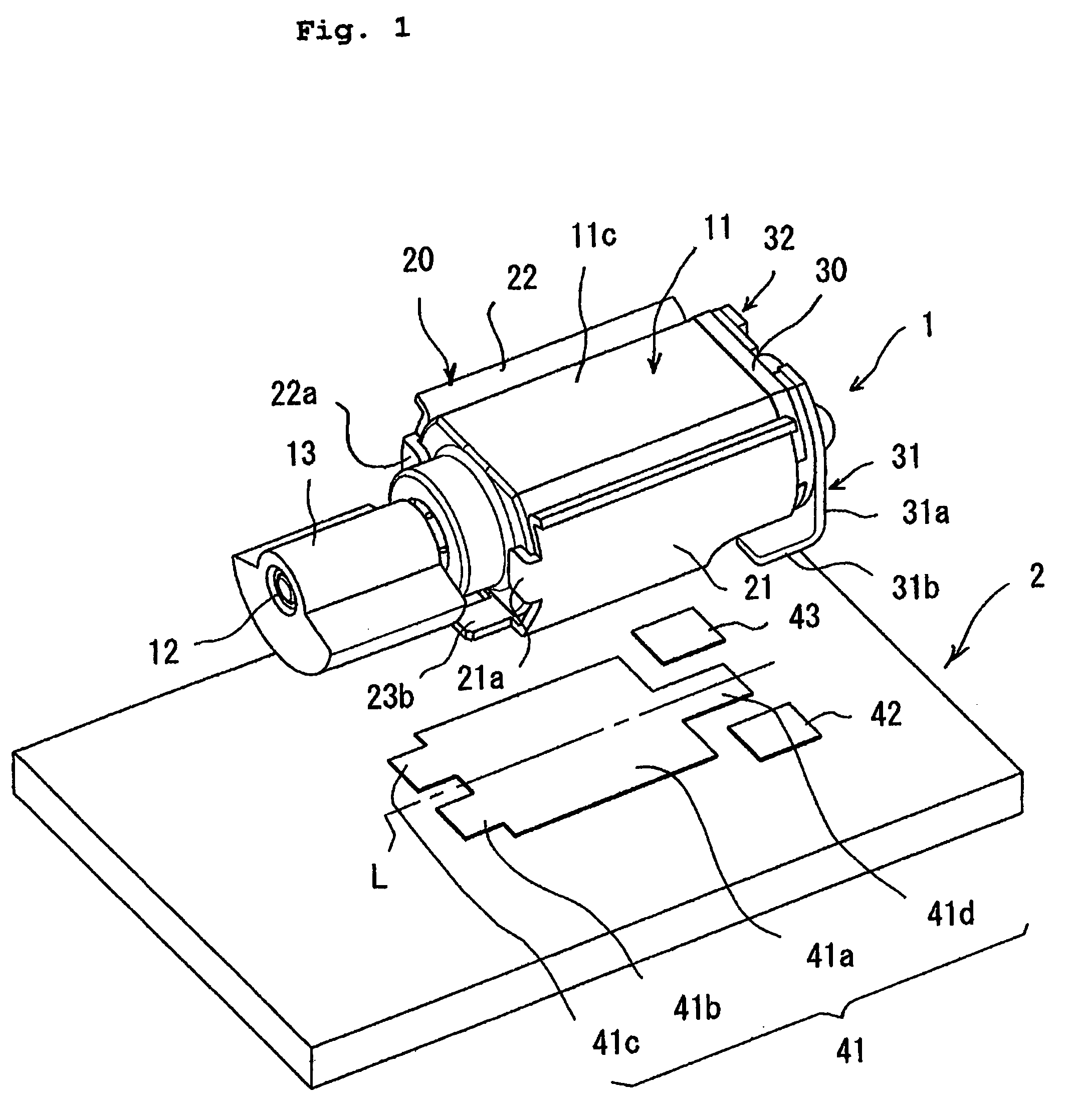 Board mounted structure of vibration motor