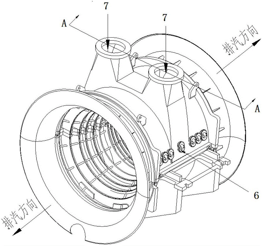 Low-pressure steam inlet structure of steam turbine