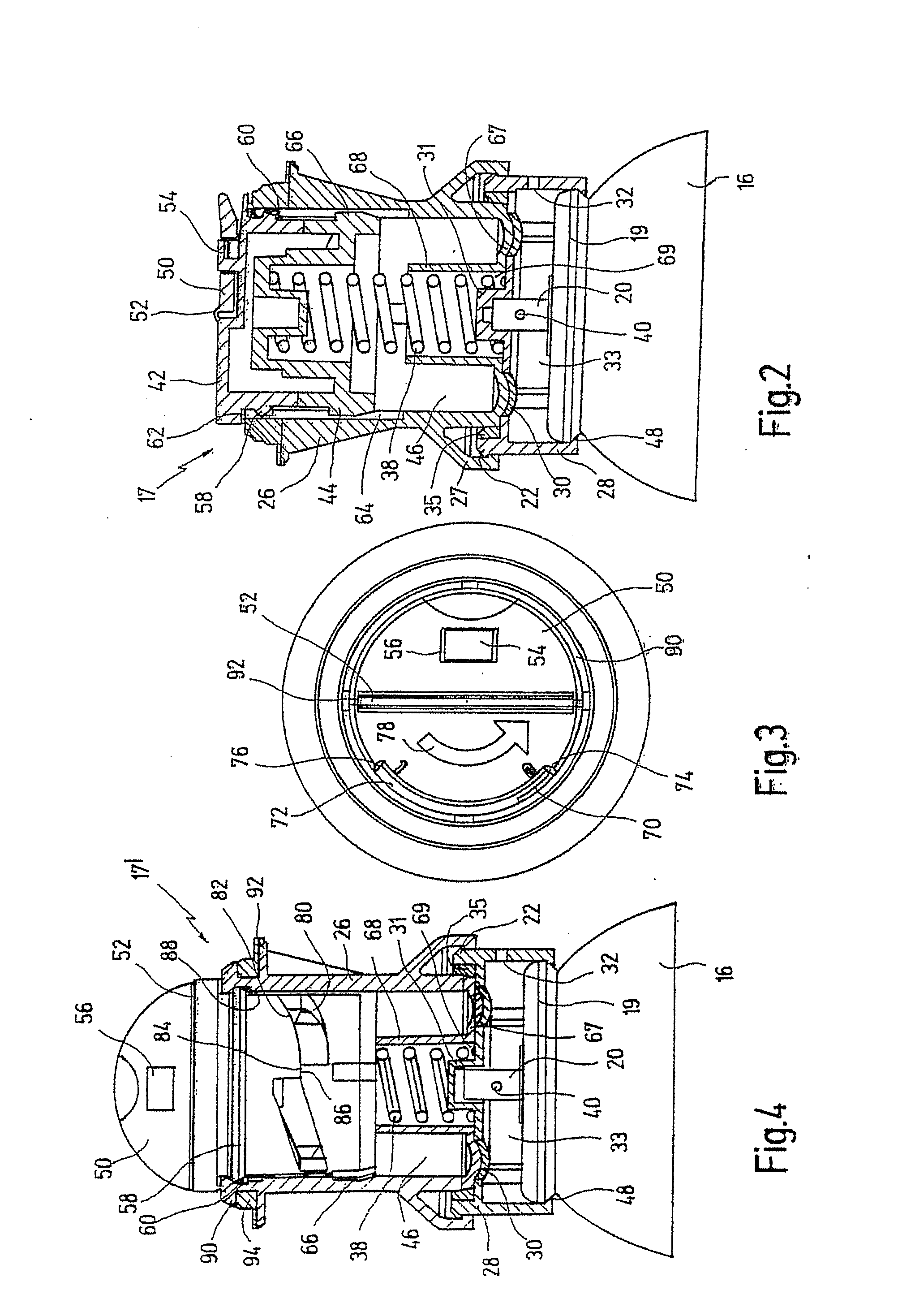 Device for Dispensing a Fluid from the Hollow Space of a Container