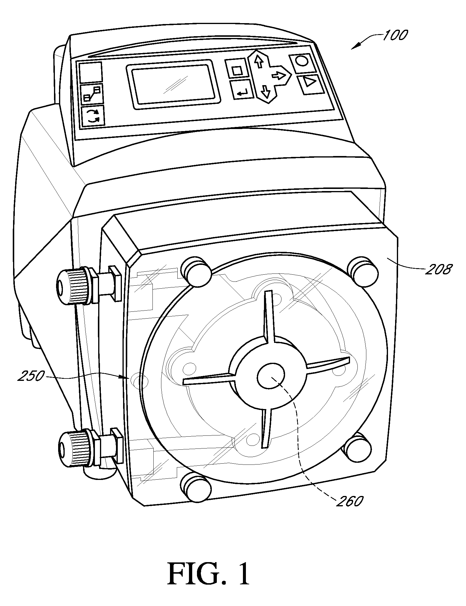 Safety switch on a peristaltic pump