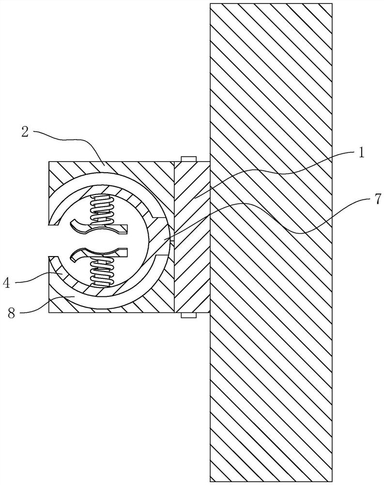 Device facilitating video monitoring line wiring, and construction method thereof