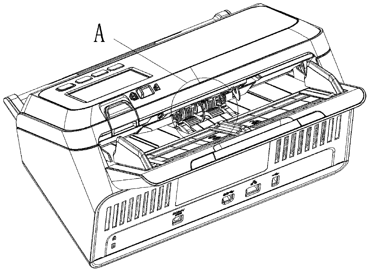 Paper feeding and paper feeding structure of a scanner