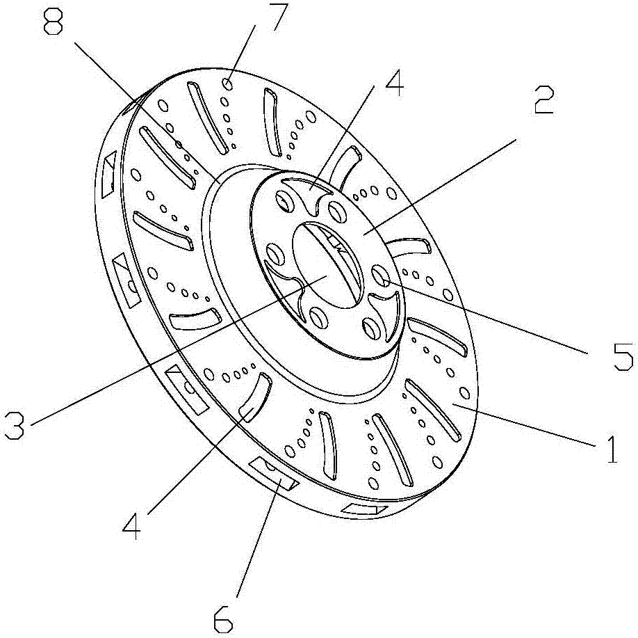 Luminous brake disc with heat-dissipating grooves