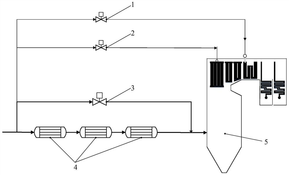 Thermoelectric unit water supply bypass and transformer main reheating steam temperature wide-range adjusting system