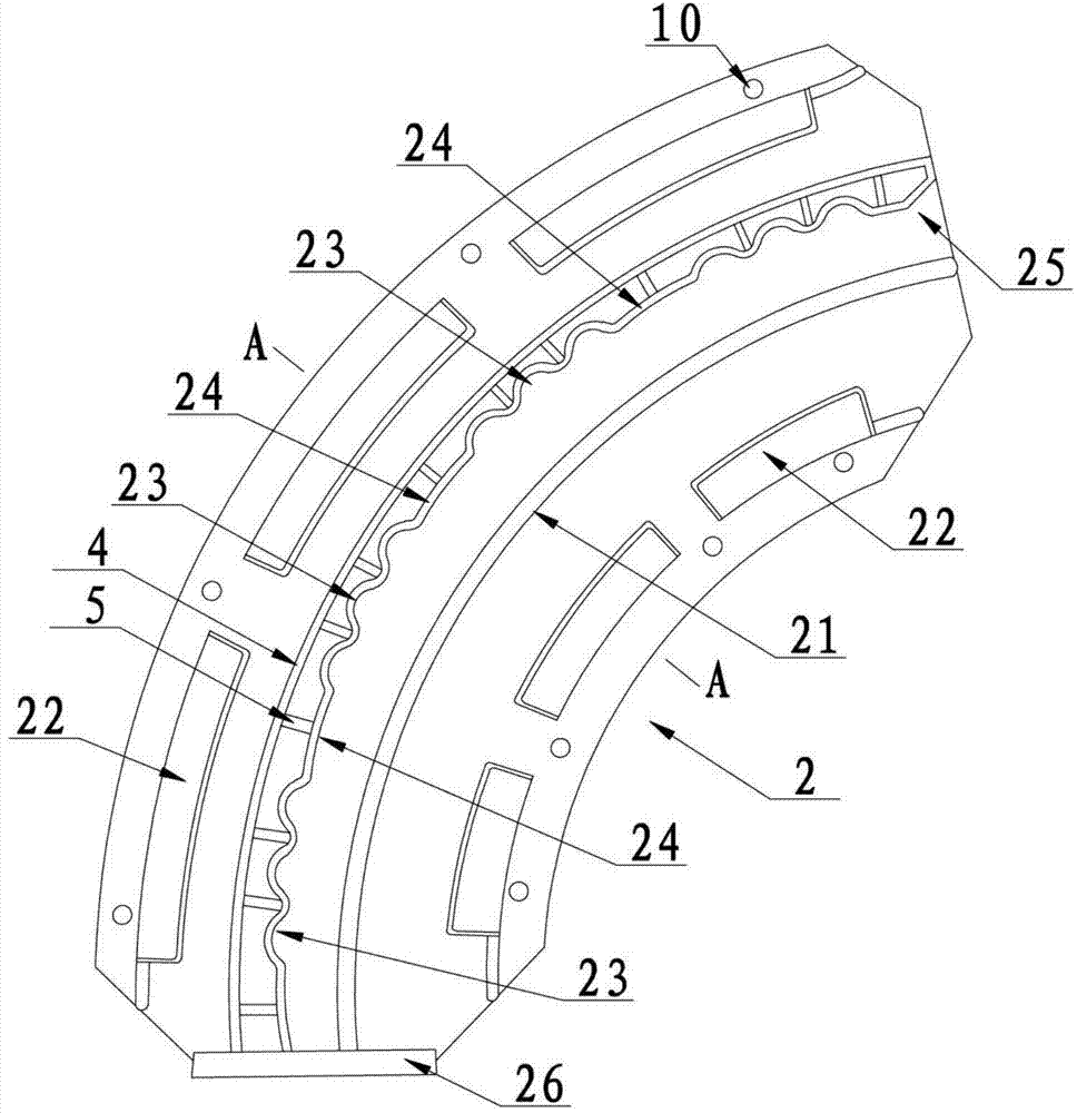 Segmented positioning and adjusting device