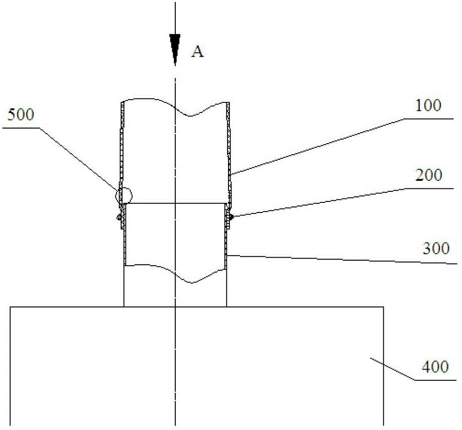 Pipe connection structure for powder material guide