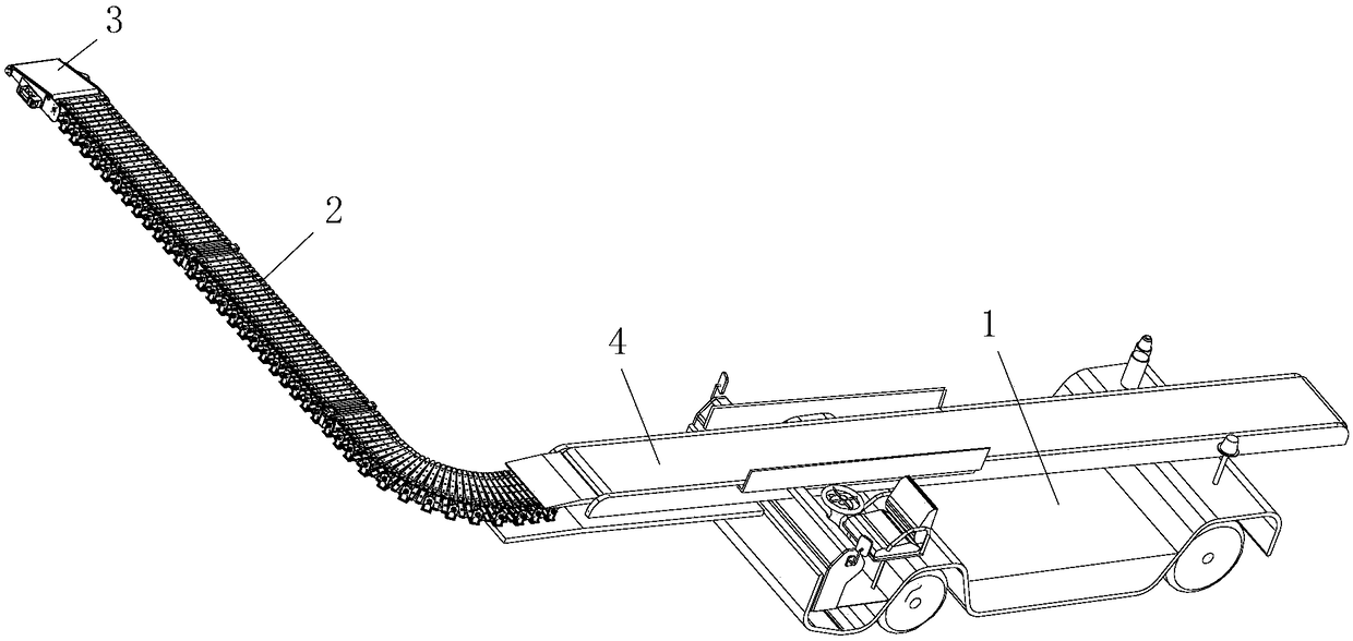 Conveying equipment capable of achieving goods delivery with freely-bent track