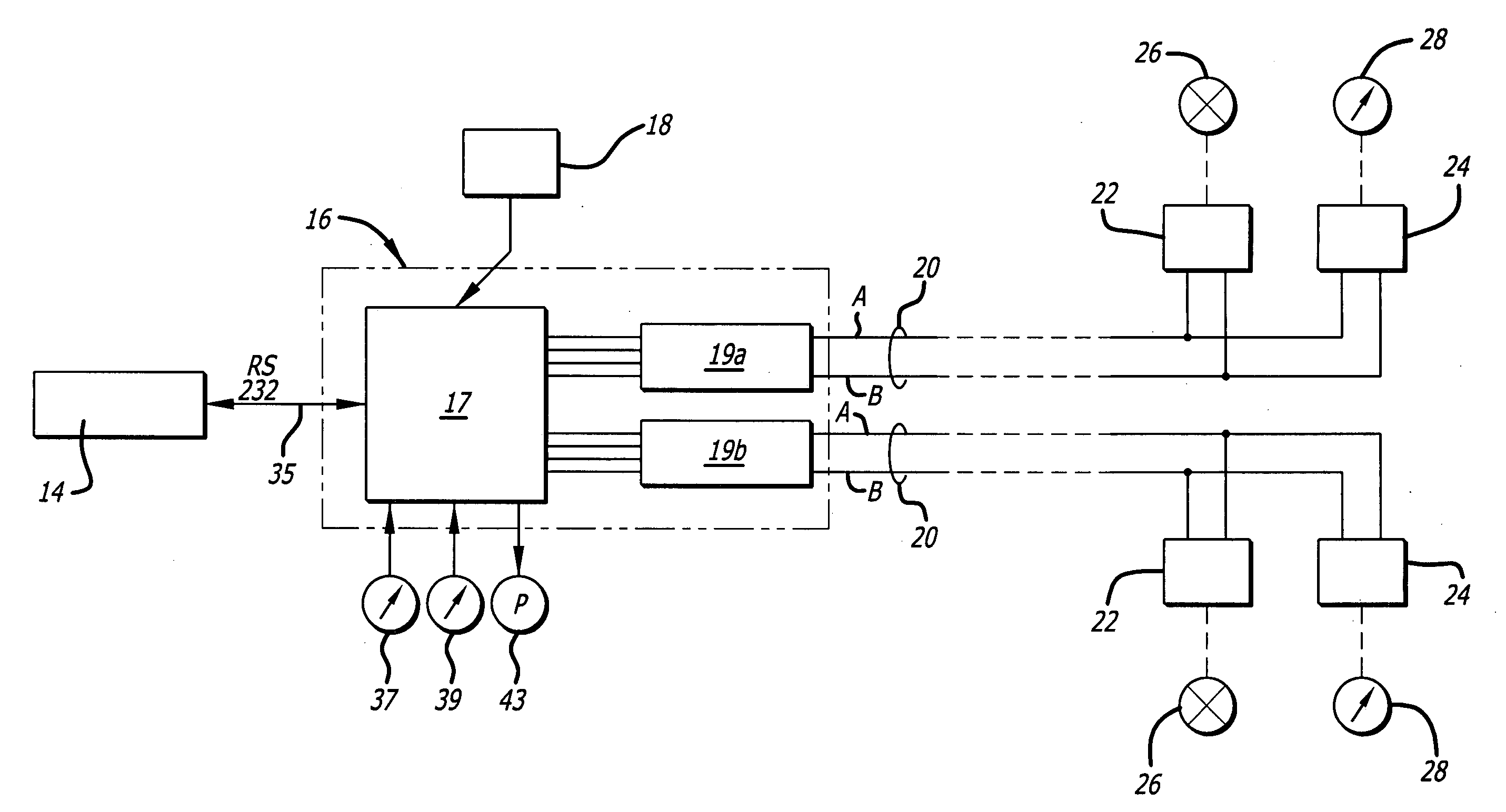 Two-wire power and communications for irrigation systems