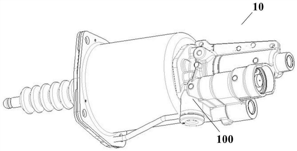 Exhaust structure of clutch booster cylinder and clutch booster cylinder