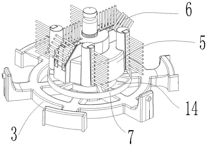 Cleaning and dewatering mechanism oflifting type flat mop cleaning tool provided with bucket