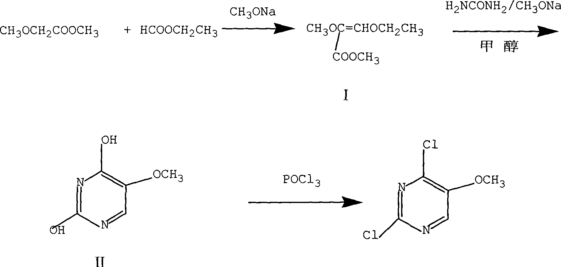 Preparation of 2,4-dichloro-5-methoxy pyrimidine