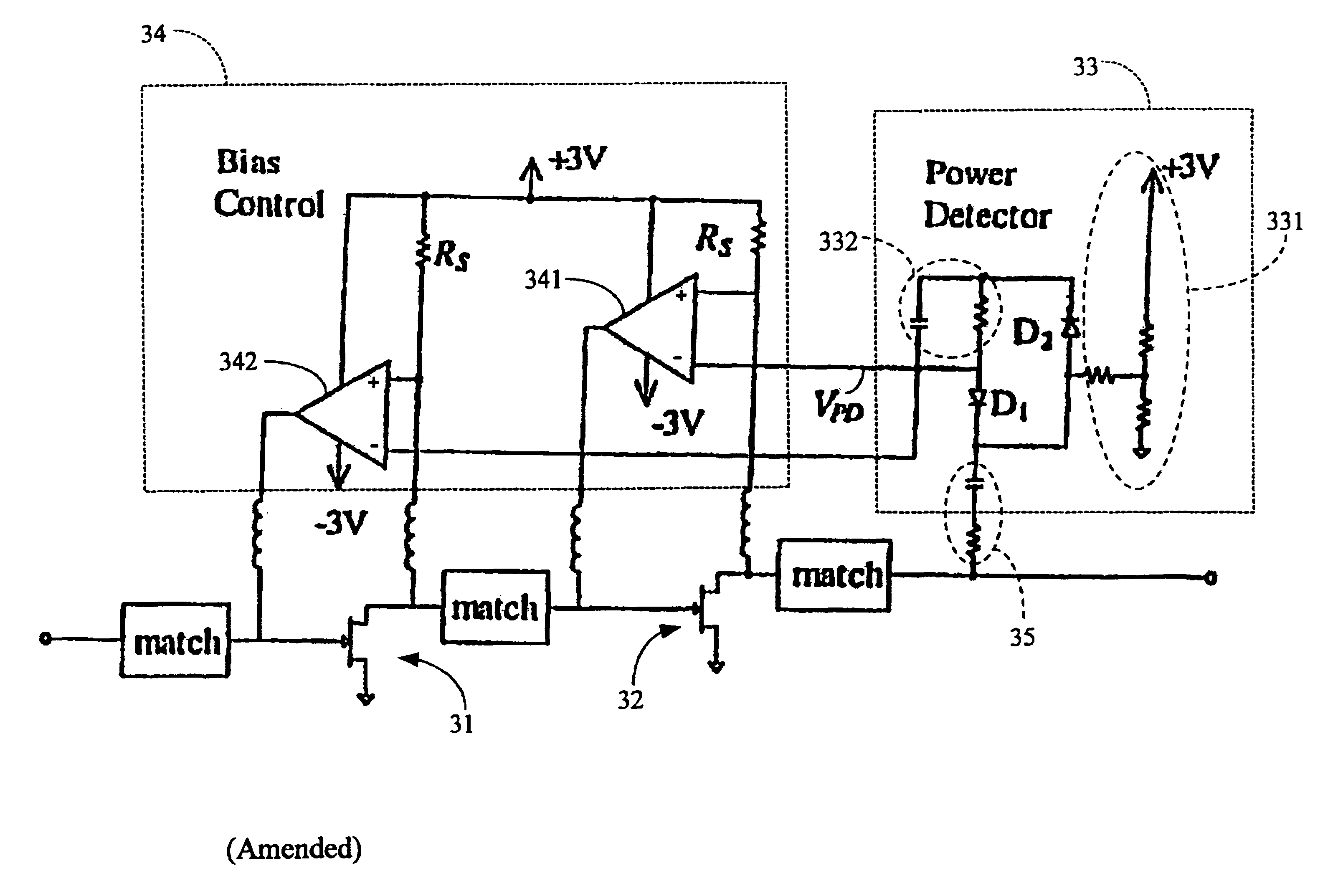 S-band low-noise amplifier with self-adjusting bias for improved power consumption and dynamic range in a mobile environment