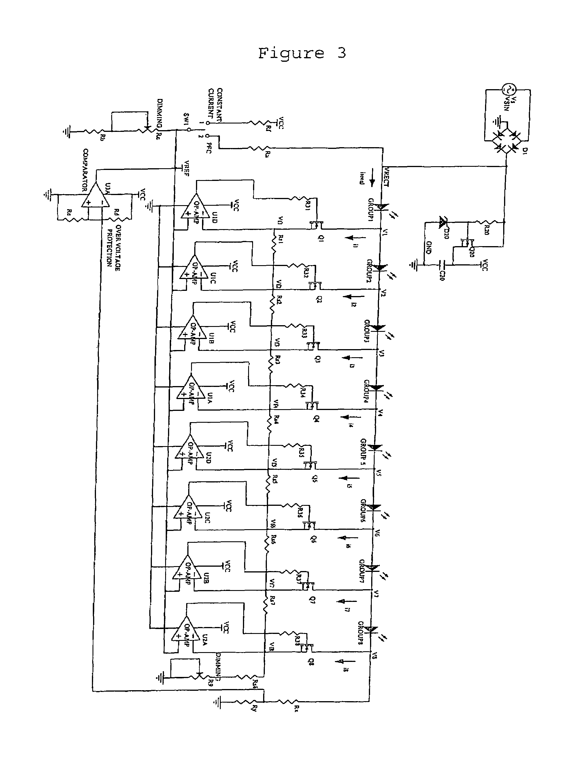 Light emitting diode multiphase driver circuit and method