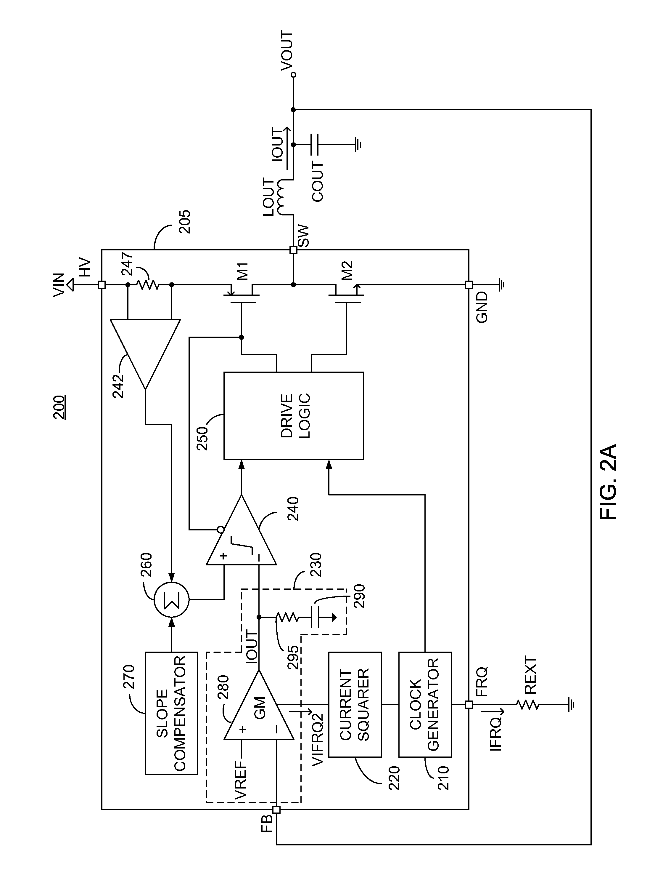 Converter with crossover frequency responsive to switching frequency