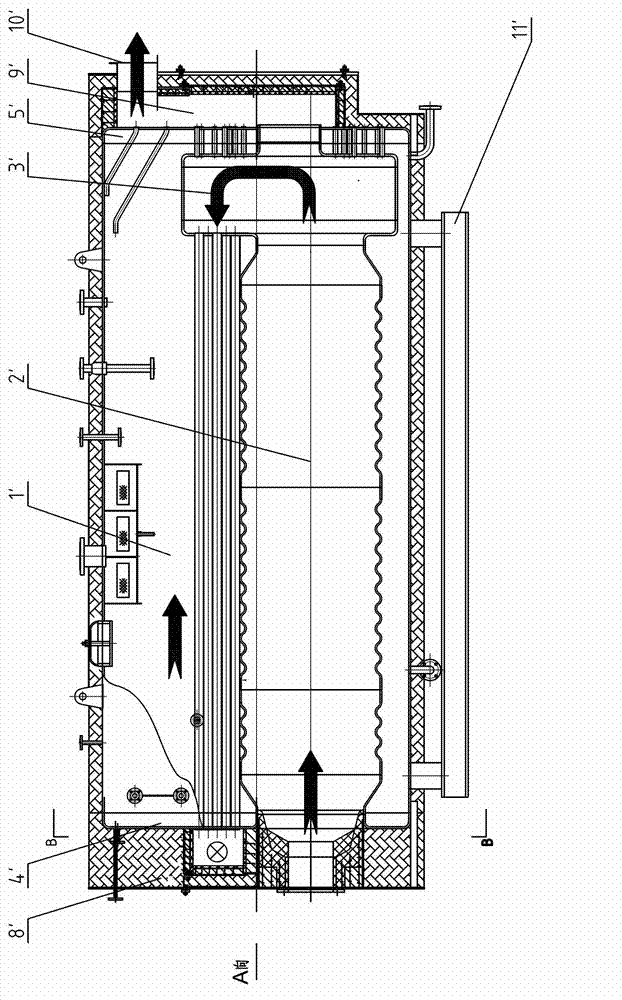 Horizontal type two-channel pulverized coal fired boiler