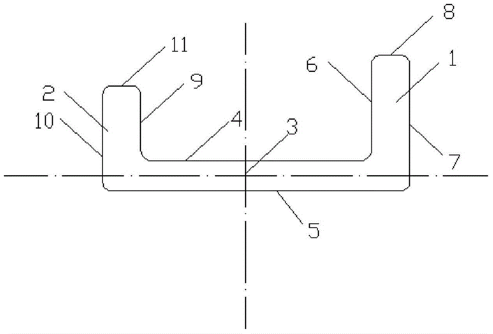 Hot-rolled inequilateral channel steel and application thereof