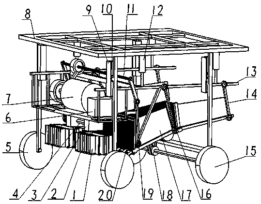 Greenhouse rail-mounted harvesting machine for rhizome traditional Chinese medicinal materials