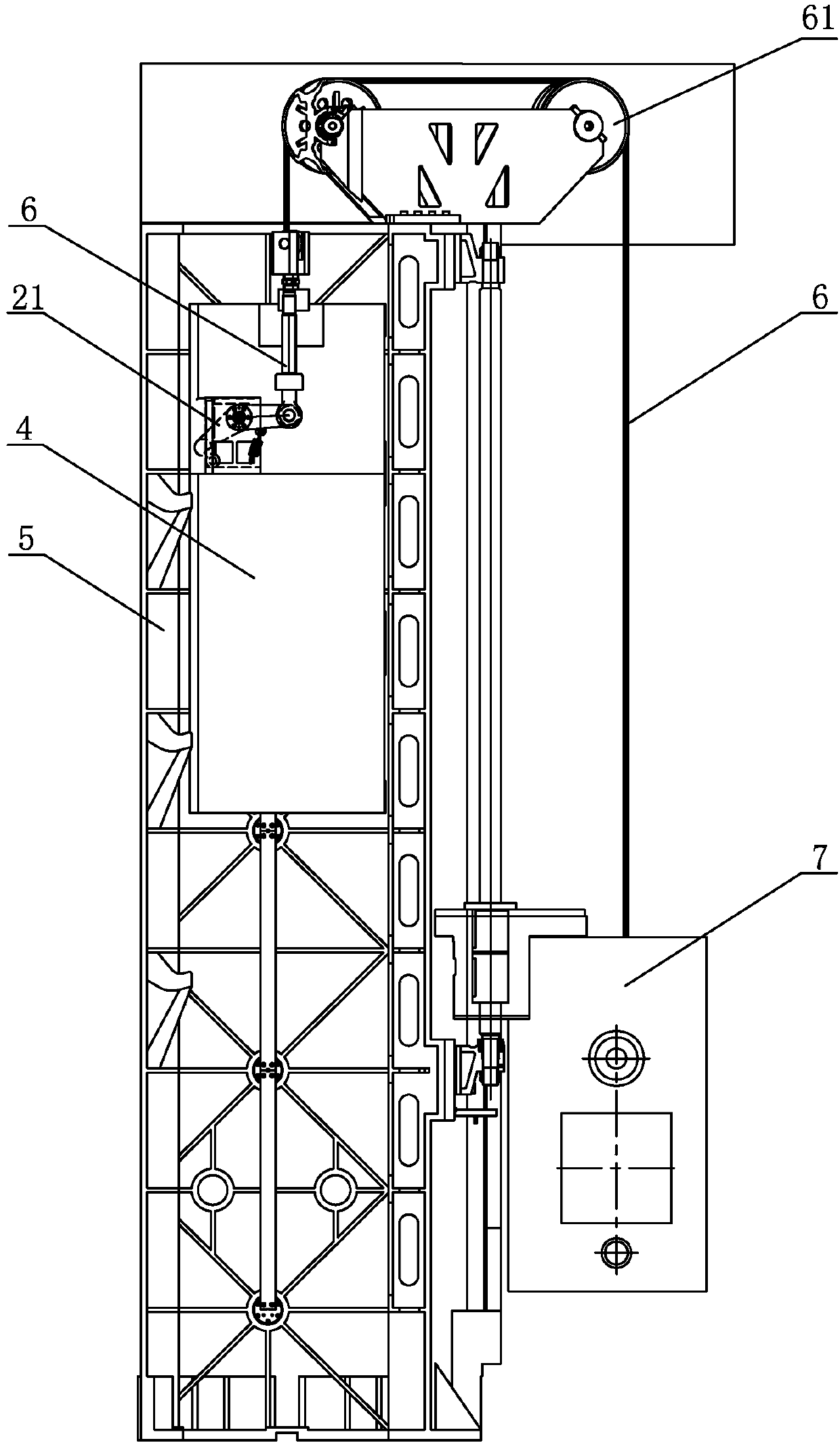 A kind of anti-drop device for counterweight of heavy machine tool